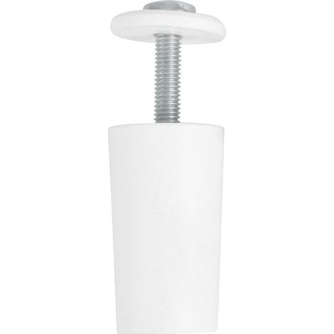 Butée pour volets roulants en plastique blanc – Amortisseur avec vis M5 antirouille – Résistante aux intempéries – Longueur 40 mm (1/3)