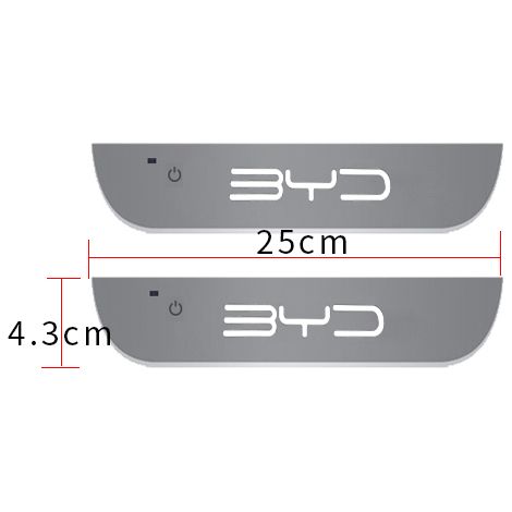 (Pour porte arrière BYD-2pcs) Convient pour BYD Atto 3 EV Yuan Song Han 2022 2023 : éclairage de seuil de porte lumineux avec logo, décoration LED pour pédales de voiture. (1/4)