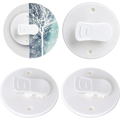 4 pièces Protection Anti-éclaboussures Clips,Clips de Rideaux Autocollants,Clips Autocollants pour Rideaux de Douche,sans perçage de Rideau de Douche Clips pour Douche à Suspendre Camper (1/5)