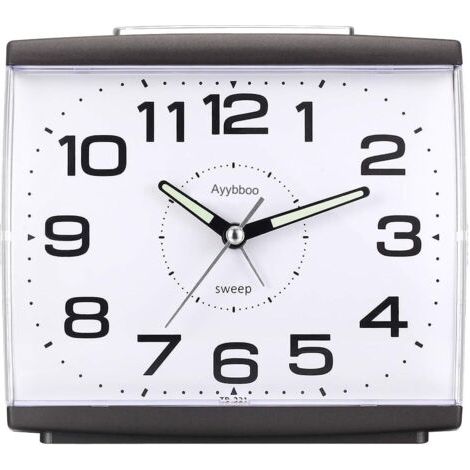 Réveil Matin à Piles Retro Réveil Silencieux sans Tic-Tac, Grand Cadran Réveil Original Analogique Quartz Alarme Réveil Vintage Lumineux Snooze Réveil Chevet (1/5)