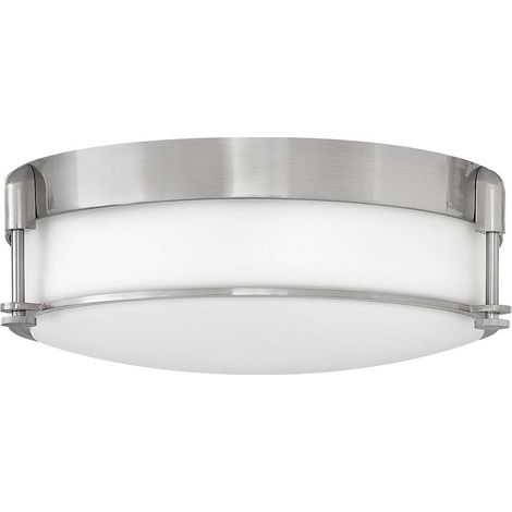 Plafoniera lampada da bagno luce acciaio vetro nichel D 41,4 cm IP44 3 fiamme