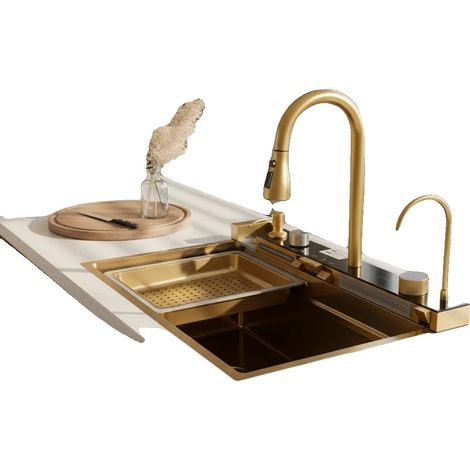 Fregadero de cocina, material acero inoxidable, dimensiones 75 x 46 x 22 cm, distancia entre grifos de 60 cm, configuración de un solo seno, requiere montaje. (1/5)