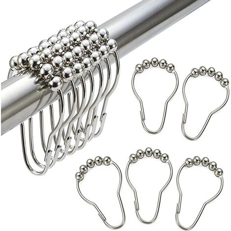 Jiajia AI, Anneaux de douche en gourde anneaux de rideau, 24 pièces pour jardin, terrasse et extérieur (1/2)