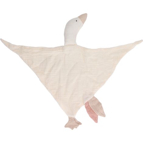 Couverture de sécurité en forme de bébé oie en coton doux et respirant pour nouveau-né, couleur blanc ivoire (1/5)