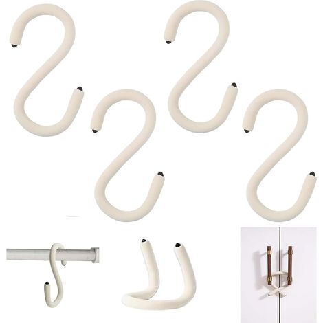 Ganchos flexibles en forma de S para colgar objetos estos soportes flexibles con ganchos en forma de S se pueden usar en garajes, armarios, soportes para plantas y soportes de ratán (paquete de 4). (1/5)