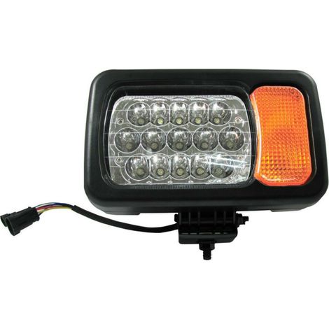 Linker Scheinwerfer, 16-LED, Abblend-/Fernlicht, Blinker, Reflektor, geeignet für Traktor, Mähdrescher, Bagger usw.