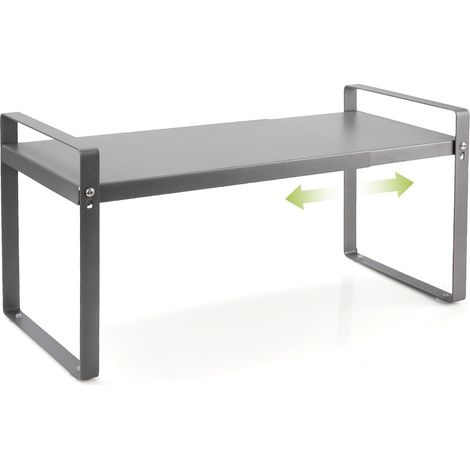 Étagère de Cuisine Extensible 37 à 63 cm, Robuste, Organisateur Peu Encombrant, pour Ustensiles, Snacks ou Livres, Peu Encombrante, Idéale pour Garde-Manger, Bureau Et Placard De Cuisine, Gris (1/5)