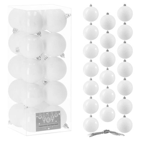 Weihnachtskugeln 8 cm 20 Stück weiß