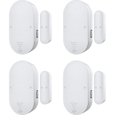 Alarme Porte et Fenêtre, Magnetic Window Door Burglar Alarm 130dB Pour Sécurité Maison, Magasin - Facile à Installer (4 Unités)