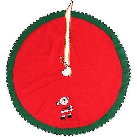 Tapis de sapin de Noël, jupe de sapin de Noël, jupe de sapin de Noël rouge de 90 cm, jupes de sapin de Noël, housse de sapin de Noël, cache-sapin rond (1/4)