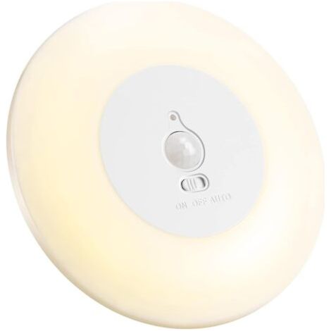 Plafonnier LED avec détecteur de mouvement à piles pour intérieur Lampe de Plafond sans Fil 3000K pour placards Armoire sous-sol Garde-manger Escalier [Classe énergétique A+]