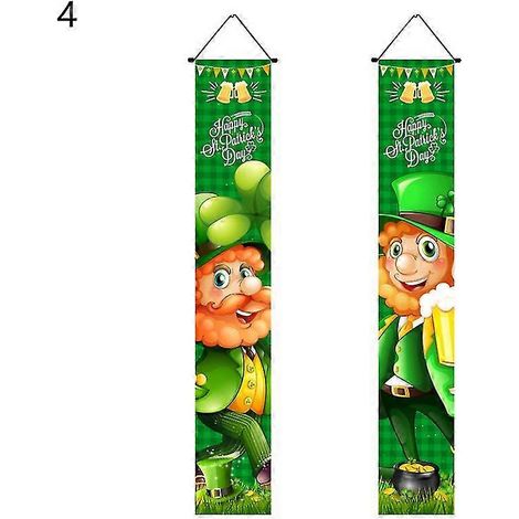 1 Paire D'ornements Suspendus Accrocheurs En Polyester Vert, Large Utilisation, Panneau De Porche Lutin Irlandais, Fournitures Domestiques Q (1/5)