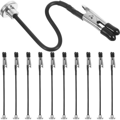Pack of 12 Magnetic Alligator Clips with Soft Rubber Head, Adjustable Flexible Base, Multifunctional Card Stand for Price Tags, Place Cards, Model Painting, Stable (1/5)