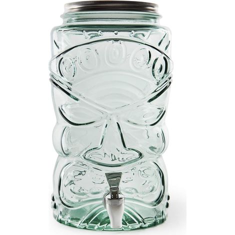 Excelsa Tiki Dispenser Bevande con Rubinetto, Vetro Ricicalto, 6 Litri (1/2)