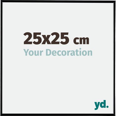 Your Decoration - 25x25 cm - Cadre Photo en Plastique Avec Verre acrylique - Anti-Reflet - Excellente Qualité - Noir Très Brillant - Cadre Decoration Murale - Evry.