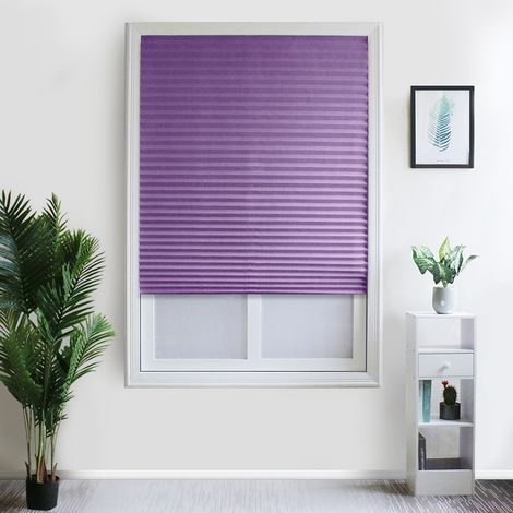 Store Vénitien Plissé - 90 cm x 150 cm - Pour Fenêtre - Obscurcissant - Filtrant Lumière - 1 Pièce (1/5)