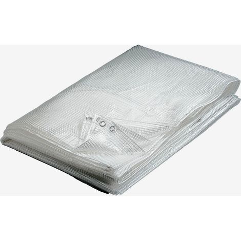 Werka Pro – Bâche de protection transparente 160 g/m² – Polyéthylène armé – Dimensions 4 x 10 m – Traitement anti UV 3% – Œillets en aluminium - PRO 4 X