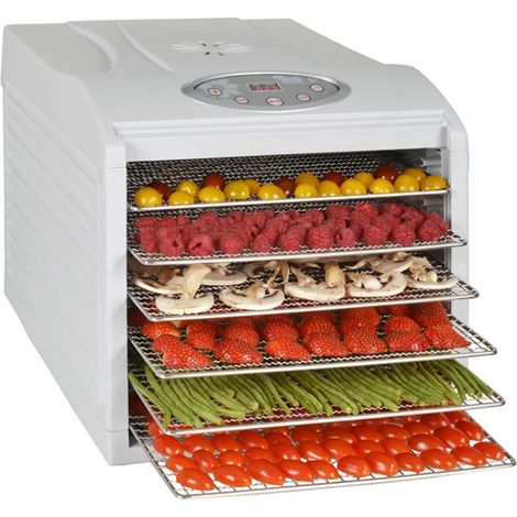 Kitchenchef – Déshydrateur fruits et légumes 6 plateaux 500W – Thermostat variable 35-70°C – Séchage homogène par ventilation chaude – Surface de séchage 5940cm2