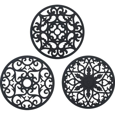 Dessous de Plat Silicone, 3PCS Anti-dérapant Anti-Chaleur 250 °C Multifonction Repose-cuillère Dessous de Verre de Cuisine Tapis de Table pour Cuisine et Salle à Manger (1/5)