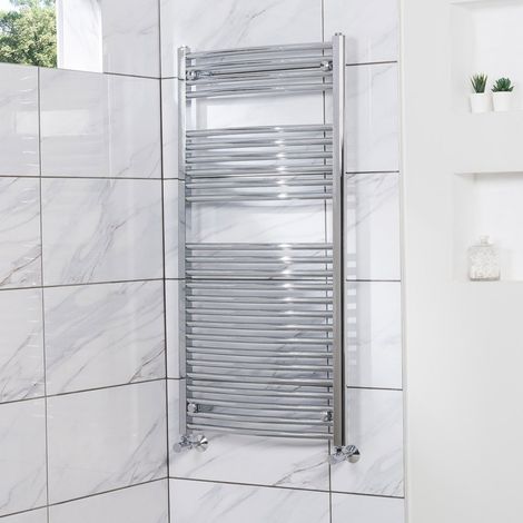 WarmeHaus Curved Heated Towel Rail Chrome 1200x600mm (1/4)