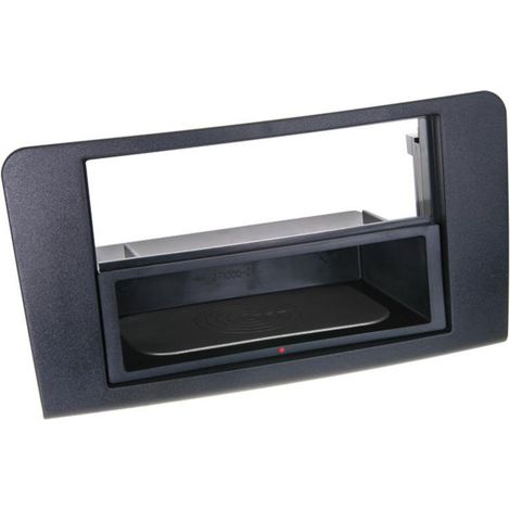Facade autoradio 2DIN compatible avec Mercedes classe M ap05 Avec Vide poche Induction Qi Noir