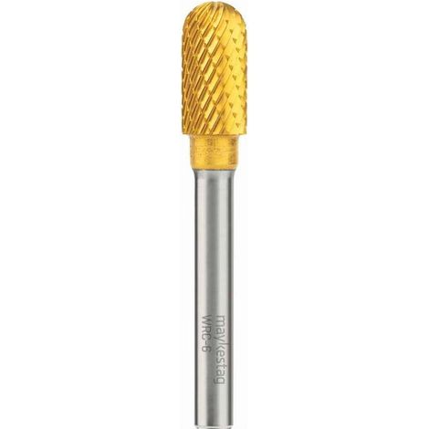 Fraise Rotative HM TiN Tige Cylindrique Forme Boule - Fontes, Aciers D. 10 x Lt. 65 x Lu. 20 x Q. 6 mm - Diamwood