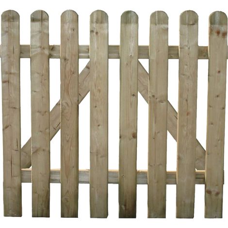 Cancello per Recinzione Steccato h 100 cm Bordura Giardino Staccionata in Legno (1/2)