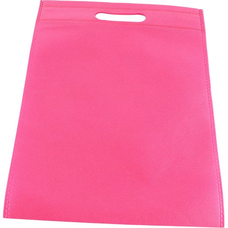 Lot 50 sacs plats non tissés écologiques, tote bag rouge rose 25x35cm/9.8x13.8in, pochette vêtement découpée, réutilisable