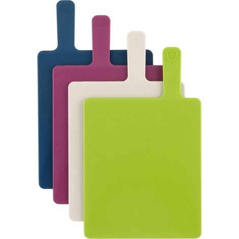 Set di schede di trinciatura con indice a palette rettangolari Salter BW04768 con indicatori per la preparazione degli alimenti, supporto antiscivolo, lavabile in lavastoviglie, multicolore, set di 4 (1/4)