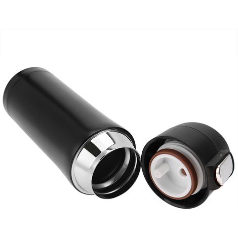 Bouteille isotherme en acier inoxydable sous vide, tasse de voyage pour eau, café ou thé, 350 ml (noir) (1/5)
