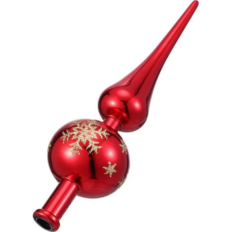 Chapeau d'arbre de Noël rouge 23cm tête pointe arbre décoration top (1/5)