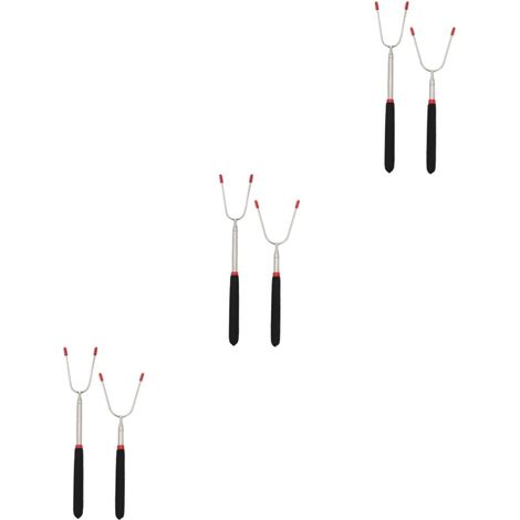 Ensemble de 6 fourchettes de barbecue de formes variées, idéales pour les grillades en extérieur, les churrascos, les sauces et les légumes. (1/5)