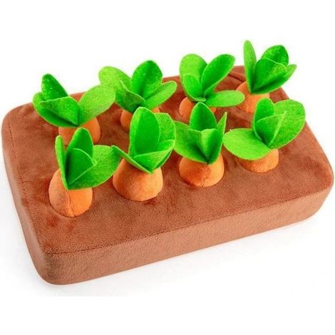 Jouet en forme de carotte souple pour animaux de compagnie : cachez la nourriture, tirez les radis et stimulez vos habitudes alimentaires. (1/5)
