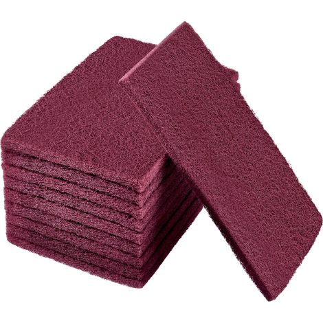 8“ x 5“ Maroon Scuff Sutter Purpose General Purpose, paquet de 10 tampons automobiles pour l’éraflage, le décapage, le ponçage, la préparation de l’apprêt de peinture