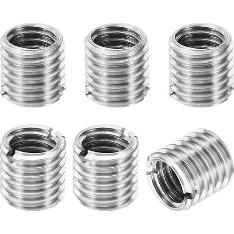 Filetage Adaptateurs Manchon Réducteur Écrou Insert Fileté Metal, 6 pcs M12x1,75 Mâle à M10x1,5 Femelle Réparation Insérer Écrou Vis Réducteur Inox Acier Attache 12mm (1/5)