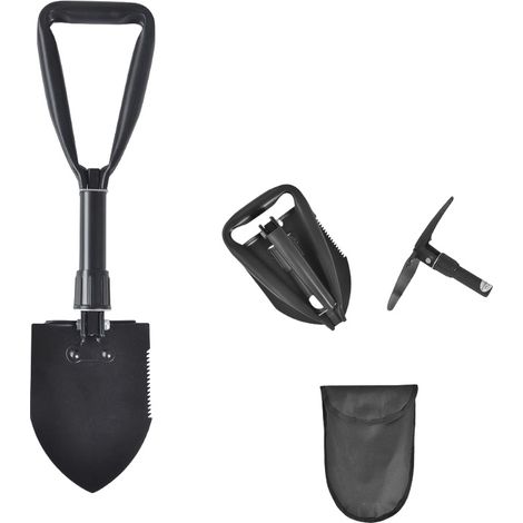 Pelle Pliante Multifonction en Acier au Manganèse – Outil 2 en 1 Pelle et Pioche pour Camping, Randonnée, Pêche et Voiture, Compact et Résistant (1/3)