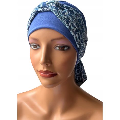 Turbante de primavera para mujer Lena 10-307, pañuelo suave, también para después de la quimioterapia. (1/5)