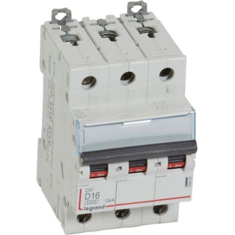 Disjoncteur DX³6000 10kA arrivée haute et départ bas à vis 3P 400 - 16A - courbe D - pour peigne HX³ traditionnel - LEGRAND