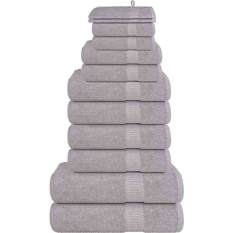 vidaXL Set Asciugamani 12 pz Grigio 360 gsm 100% Cotone