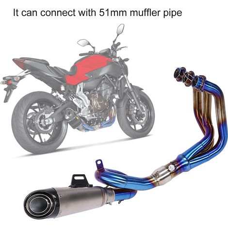 Kit Échappement Complet Moto Tube Avant Liaison pour Yamaha MT-09/FZ-09 2014-2017 (Rond) (1/5)