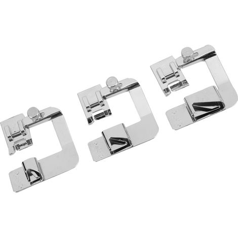 Lot de 3 Pieds de Biche pour Machine à Coudre, Pieds Rouleurs pour Ourlet, Biais et Bordure, Multifonctionnel, Kit Combiné (1/5)