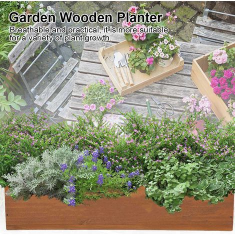 Retro-Natur-Hohl-Gartenblumen-Pflanztopf aus Holz (1/5)