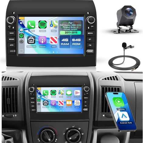 4G+64G Android Autoradio pour Ducato 2008-2015/Boxer 2/Jumper 2011-2015, 7'' Stereo Auto avec Carplay Android Auto sans Fil GPS Navi Bluetooth WiFi FM/RDS/EQ SWC Caméra Recul (1/5)
