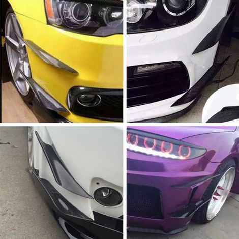 4-teiliges Set universeller Frontstoßstangen-Lippensplitter-Deflektorspoiler-Panel-Ersatzteile für Autos (1/5)