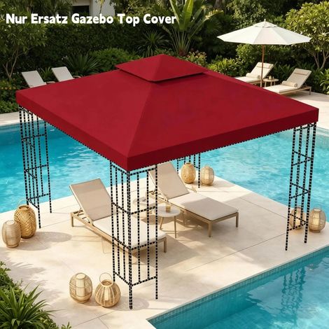 Toile de remplacement élégante pour gazebo, toit de remplacement, toile de remplacement extérieure pour gazebo (toile de remplacement uniquement) (1/4)