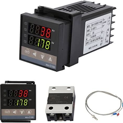 Régulateur de Température PID, Numérique, avec écran LED et alarme, pour usage industriel (1/5)