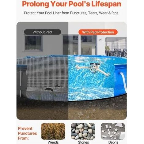 Quadratische Poolbodenmatte – 2 x 3 m, stichfest, rutschfest – für Aufstellpools und Whirlpools (1/5)