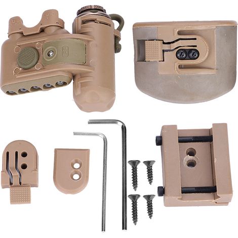 Lampe frontale tactique militaire pour casque, lumière de survie et signalisation sur le terrain (Beige) (1/5)
