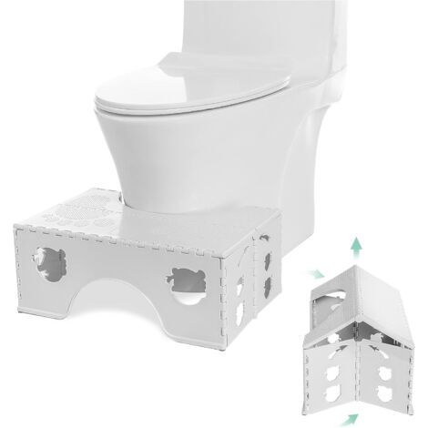 Tabouret de toilette pliable Tabouret physiologique de salle de bain pour adultes et enfants Tabouret WC pour salle de bain et WC (1/5)