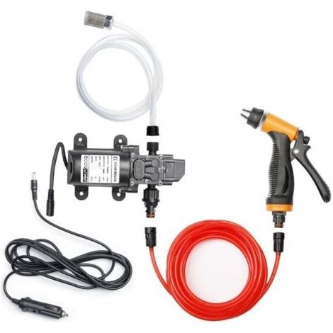 Lavage Portable pour Voiture Électrique 12V,Pompe de Lavage de Voiture,Pompe à eau Pistolet de Pulvérisation avec tuyau (1/4)